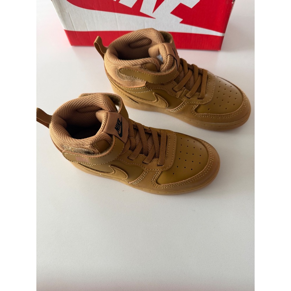 Nike Sneakers Kids 10C Court Borough Mid 2 Wheat CD7784-701 Excellent